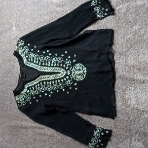 Venus sheer black sequin top or swim coverup